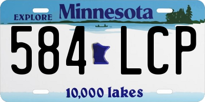 MN license plate 584LCP