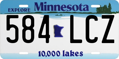 MN license plate 584LCZ