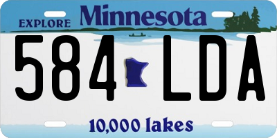 MN license plate 584LDA