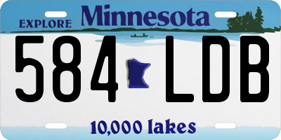 MN license plate 584LDB