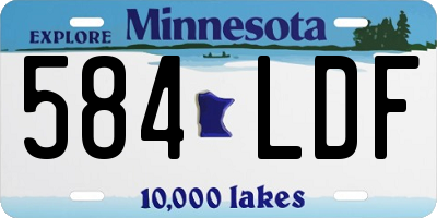 MN license plate 584LDF