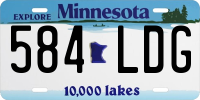 MN license plate 584LDG