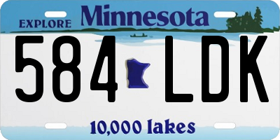 MN license plate 584LDK