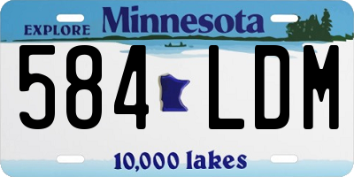 MN license plate 584LDM