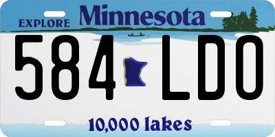 MN license plate 584LDO