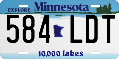 MN license plate 584LDT