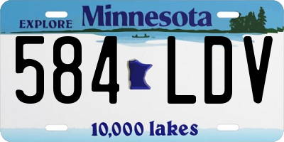 MN license plate 584LDV
