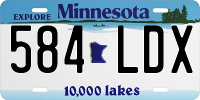 MN license plate 584LDX