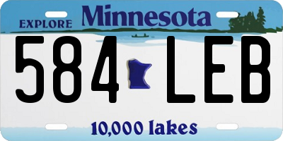 MN license plate 584LEB