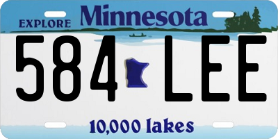 MN license plate 584LEE