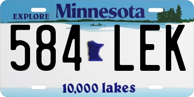 MN license plate 584LEK