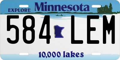 MN license plate 584LEM