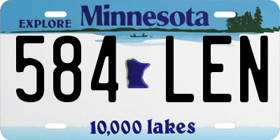 MN license plate 584LEN