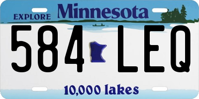 MN license plate 584LEQ