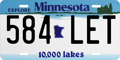 MN license plate 584LET