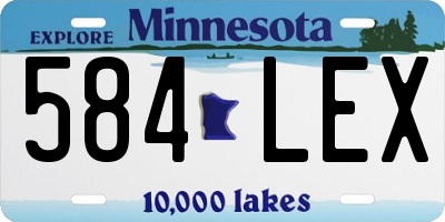 MN license plate 584LEX