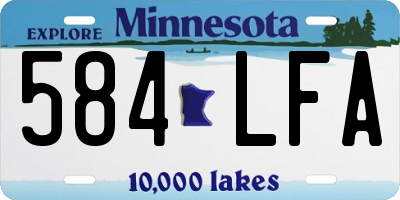 MN license plate 584LFA