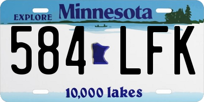 MN license plate 584LFK