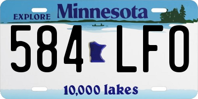 MN license plate 584LFO