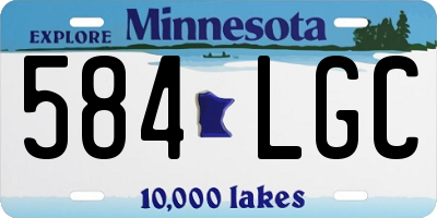MN license plate 584LGC