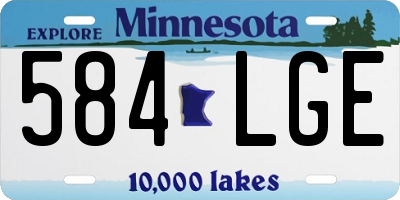 MN license plate 584LGE