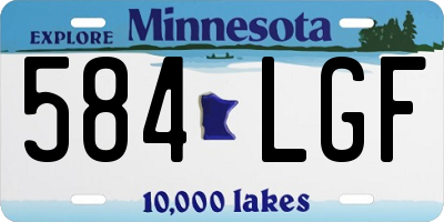 MN license plate 584LGF