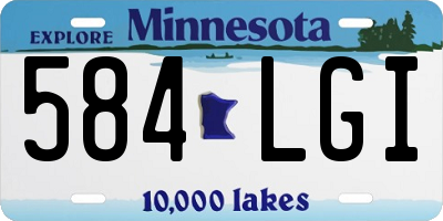 MN license plate 584LGI