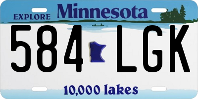 MN license plate 584LGK