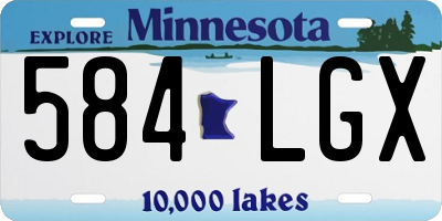 MN license plate 584LGX