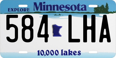 MN license plate 584LHA