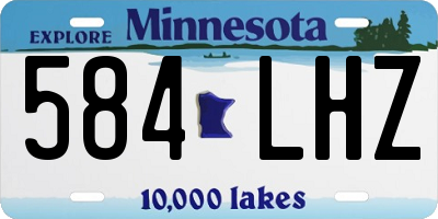 MN license plate 584LHZ