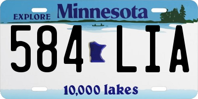 MN license plate 584LIA