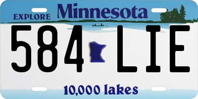 MN license plate 584LIE