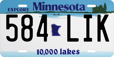 MN license plate 584LIK