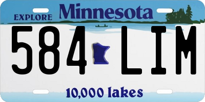 MN license plate 584LIM