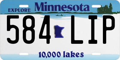 MN license plate 584LIP