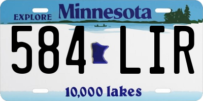 MN license plate 584LIR