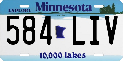 MN license plate 584LIV