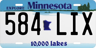 MN license plate 584LIX