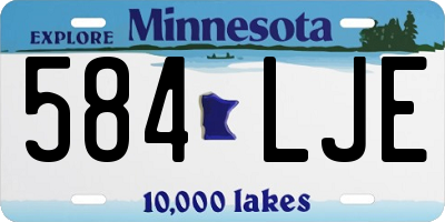 MN license plate 584LJE