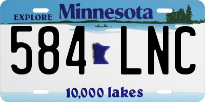 MN license plate 584LNC