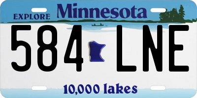 MN license plate 584LNE