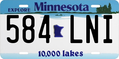 MN license plate 584LNI