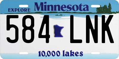 MN license plate 584LNK