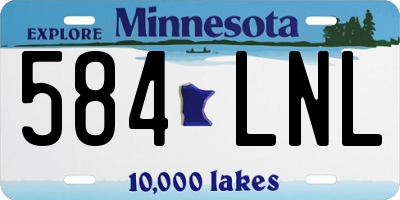 MN license plate 584LNL