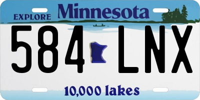 MN license plate 584LNX