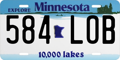 MN license plate 584LOB