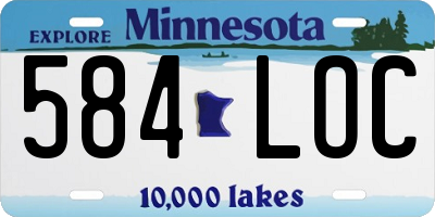 MN license plate 584LOC
