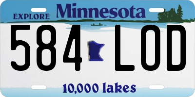 MN license plate 584LOD