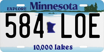 MN license plate 584LOE